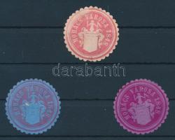 3 db klf Mohács Városa 1848 pecsétbélyeg