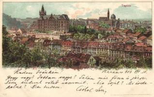 Teplice with synagogue litho