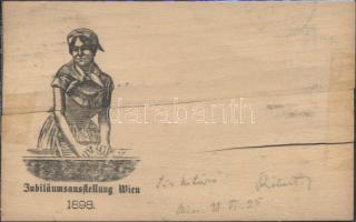 1898 Jubiläumsausstellung Wien / The anniversary exhibition in Vienna, wooden card (b)
