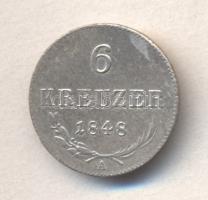 Ausztria 1848A 6Kr Ag T:2-
Austria 1848A 6 Kreuzer Ag C:VF