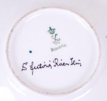 Bavaria csésze és csészealj, kézzel festett, jelzett, hibátlan, kopott