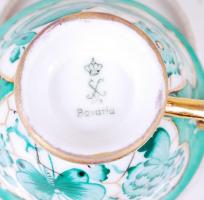 Bavaria csésze és csészealj, kézzel festett, jelzett, hibátlan, kopott