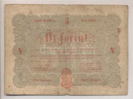 1848. 5Ft "Kossuth bankó" piros T:III