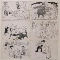 12  képből álló erotikus karikatúra sorozat / erotic caricatures