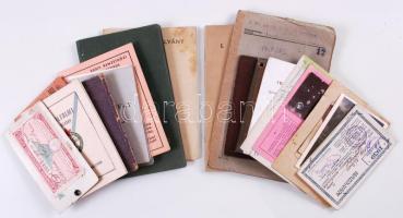 cca 1920-1950 21 féle igazolvány, köztük 2 útlevél, tiszti kaszinó, légoltalmi igazolvány, korcsolyázó egylet, stb / Different ids