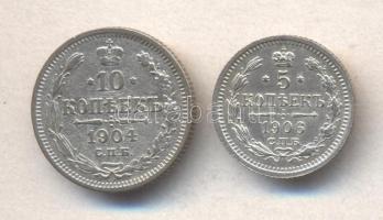 Oroszország 1904. 10k Ag + 1906. 5k Ag T:2,1
Russia 1904. 10 Kopeks Ag + 1906. 5 Kopeks Ag C:XF,AU