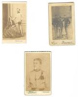 cca 1870-1910 21 db keményhátú fotó, benne katonai klf műtermekből / vintage photos