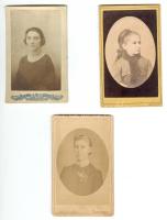 cca 1870-1910 Hölgyek: 21 db keményhátú fotó, klf műtermekből / vintage photos
