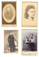 cca 1870-1910 4 nagy és 13 kisebb keményhátú fotó bécsi műtermekből katonaiakkal / vintage photos from Vienna