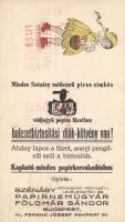 Szénásy-féle balesetbiztosítási diák-kötvény / accident insurance advertisement, minicard (non pc)
