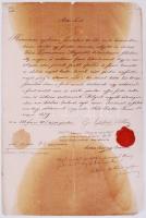 1839 Adóslevél gróf Eszterházy Miklós aláírásával és viaszpecsétjével