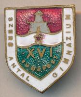 "Szerb Antal Gimnázium Budapest XVI." tűzzománc iskolajelvény T:2