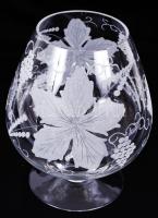 Metszett üveg konyakospohár / cognac glass 24 cm