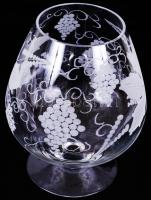 Metszett üveg konyakospohár / cognac glass 24 cm