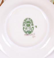 6 db kézzel festett kis Zsolnay tányérka / Zsolnay handpainted plates d: 8,5 cm