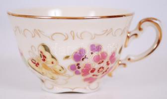 6 db kézzel festett Zsolnay kávéscsésze aljjal / Zsolnay handpainted coffe cups