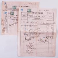 1894 Friedrich Lang soproni vaskereskedő 3 db számlája a Soproni Katolikus temető részére