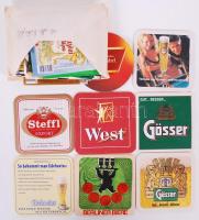 130 db sörcímke, 8 söralátét, Albert Flóriános sörösdoboz