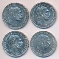 1914-1915. 1K Ag (3x) + Ausztria 1915. 1K Ag T:2