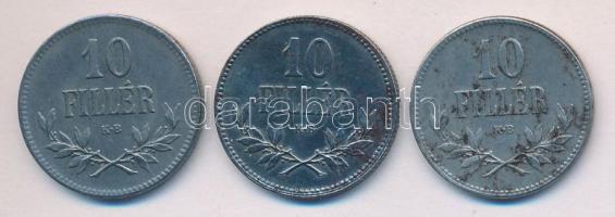 1918. 10f Fe + 1920. 10f Fe (2x) T:1-,2