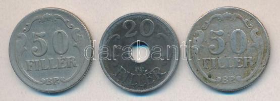 1926-1940. 50f (2x) + 1943. 20f Fe T:3