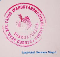 Sebestyén-Raffay: Szabadkézi rajztanmenet iparostanonciskolák számára. 40 táblával. Szeged 1913. Hiá...