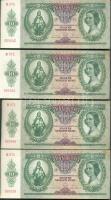 1936. 10P (4x) 3db egymás utáni + 1db közeli sorszámmal! T:I-