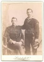 1892 Osztrák-magyar tiszt és haditengerész fotója /  1892 Austro-Hungarian k.u.k. soldier and navy soldier photo 11x16 cm