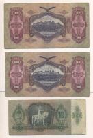 1930. 100P (2x) + 1936. 10P mindegyik hamis nyilaskereszt / Német 3. Birodalmi felülbélyegzéssel T:I...
