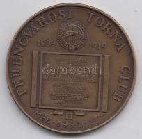 Bognár György (1944-) 1991. "MÉE - Ferencvárosi Torna Club FTC" Br emlékérem (42,5mm) T:1