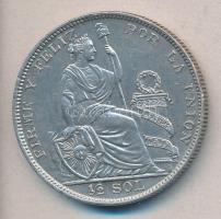 Peru 1926. 1/2S Ag "Liberty" T:2 Peru 1926. 1/2 Sol Ag "Seated Liberty" C:XF