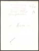 1943 Vadas Ernő (1899-1962): Csángó pásztorfiú Gyimesfelsőlokon. Hátoldalt pecséttel jelzett 18x24 c...