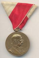 1898. "Jubileumi Emlékérem Polgári Állami Alkalmazottak Számára / Signum memoriae (AVSTR)" Br érem mellszalaggal T:2 Hungary 1898. Commemorative Jubilee Medal for the Civil Attandants with ribbon C:XF