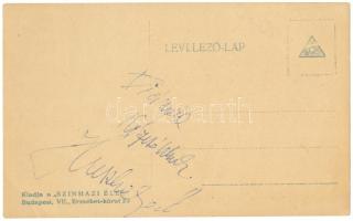 cca 1910 Huszka Jenő (1875-1960) zeneszerző aláírása fotólapon