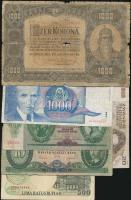 Vegyes bankjegy tétel 6db klf magyar és külföldi papírpénzzel T:vegyes