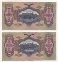 1930. 100P (2x) egymás utáni sorszámmal T:hajtatlanok, kis saroktörés