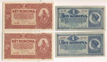 1920. 1K (2x) + 2K "2aa" (2x) egyugrású sorszámmal T:I,I-