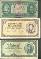 Vegyes tétel a pengő és forint időszakból 41db többféle bankjeggyel T:vegyes
