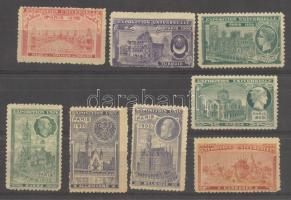 1900 A párizsi világkiállítás 8 db levélzárója / 1900 Paris Expo 8 poster stamps