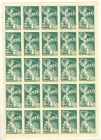 1933 Gödöllő Jamboree levélzáró teljes 25-ös ívekben / 1933 Gödöllő Jamboree poster stamps in sheet of 25