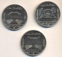 1985. 100Ft 3klf db "Természetvédelem - Vadmacska, Mocsári teknős, Vidra" sor T:BU