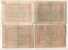 1848. 5Ft "Kossuth bankó" piros (4x) kétféle T:III,III-