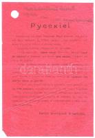 1917 Az oroszok által a Monarchia katonáinak, valamint a Monarchia által az orosz katonáknak ledobott harctéri demoralizáló röplap / 1917 Demoralising flyers from the field for the Austro-Hungarian and the Russian soldiers