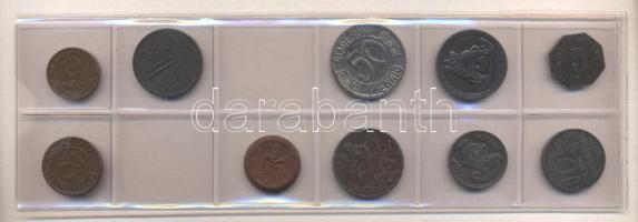 Német Birodalom 1918-1941. 8db különféle városi fém szükségpénz Bonn, Coblenz, Aachen, Frankenthal, Crailsheim, Wormsarh, Sachsen, Cseh-Morávia + 2db 3. Birodalmi pfennig T:1,2 Germany 1918-1941. 8 different local coins from the cities: Bonn, Coblenz, Aachen, Frankenthal, Crailsheim, Wormsarh, Sachsen, Czech-Moravia + 1 Reichspfennig + 2 Reichspfennig C:Unc,XF