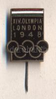 1948. "XVI. Olimpia London 1948" zománcozott jelvény T:2