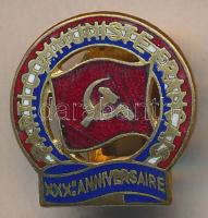 Franciaország 1950-60-as évek Francia Kommunista Párt 30. évfordulója zománcozott gomblyukjelvénye, készítő: C.E. Mardini T:2 France 1950-60s French Communist Party - 30th Anniversary enamelled badge maker: C.E. Mardini C:XF