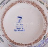 Fischer Emil váza, kézzel festett, jelzett, hibátlan, kopott, m:16 cm, d:16 cm