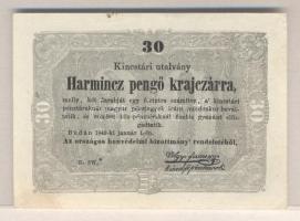 1849. 30Kr "Kincstári utalvány" T:I-