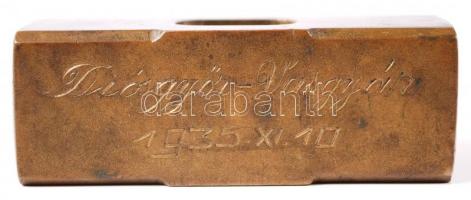 1935 A Diósgyőr-Vasgyári evangélikus templom alapkövének letételénél használt bronz kalapács-fej 193...