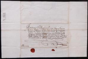 1666 Körmöcbánya elöljáróinak, Damian Schretternek és Jeremias Hellenbachnak latin nyelvű levele Wes...